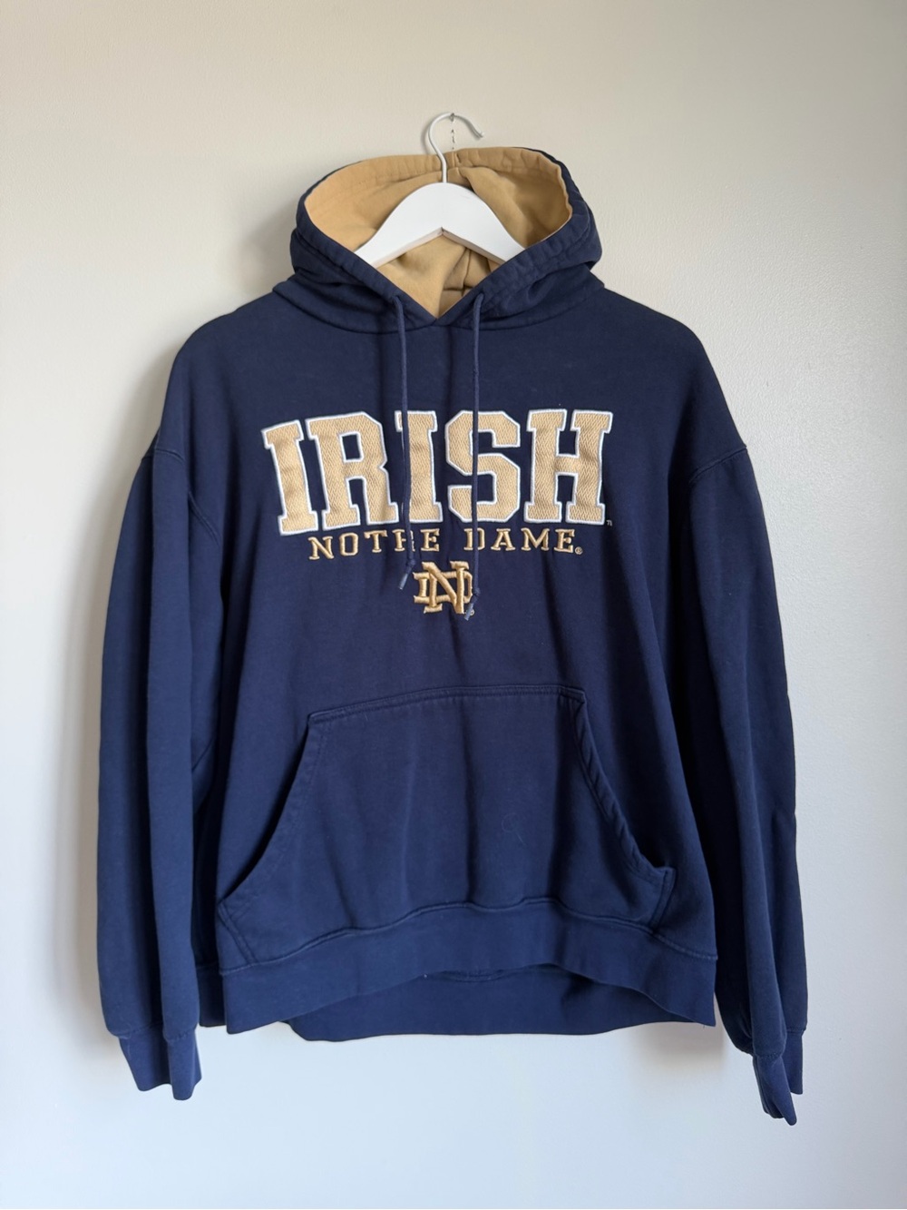 Notre Dame Fighting Irish Pro Edge Hoodie Size L Stitched Logo